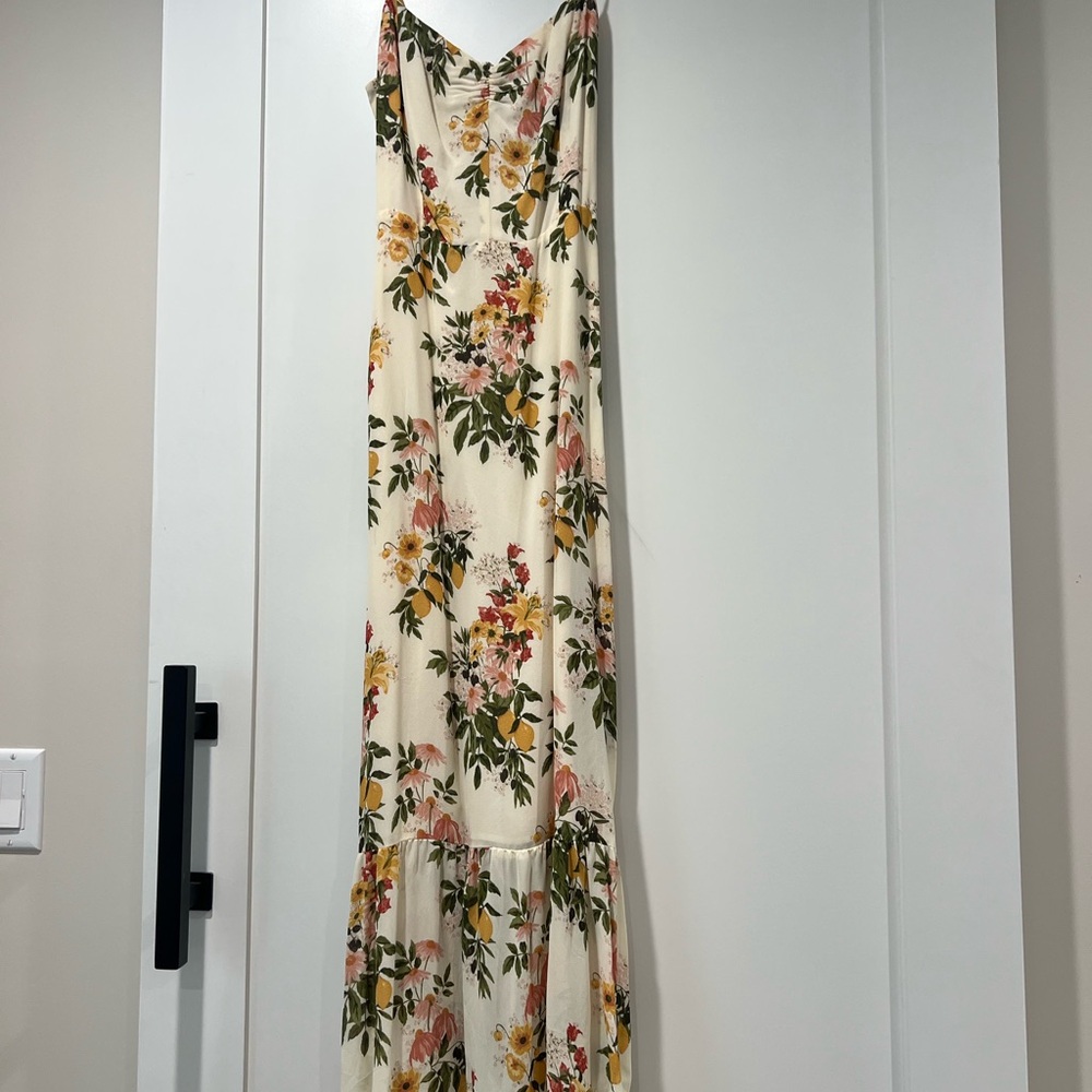 Reformation Floral Maxi Dress - Cream, Yellow, Pink, Green
